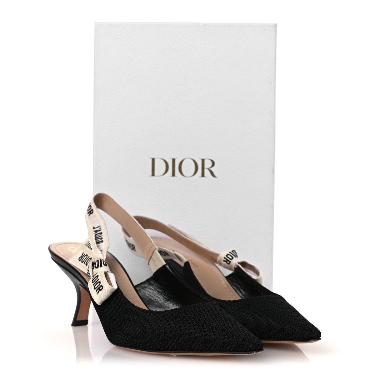 Christian Dior Technical Canvas Women's J'Adior Slingback 65mm Pumps 39.5 Black
