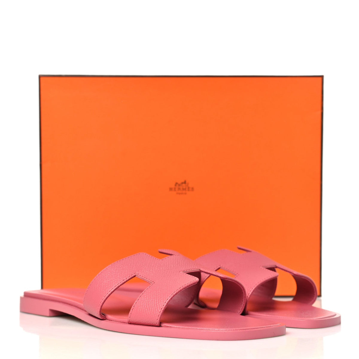 Hermes Epsom Oran Women's Sandals Rose De Venise