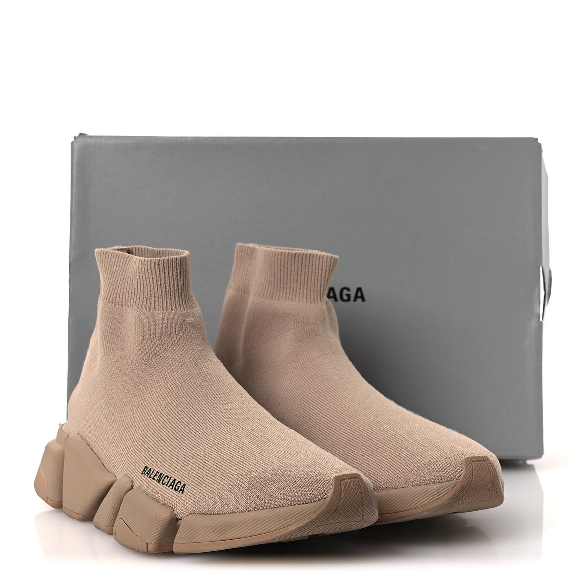 Balenciaga Technical 3D Knit Women's Speed 2.0 Sneakers 40 Monocolor Beige