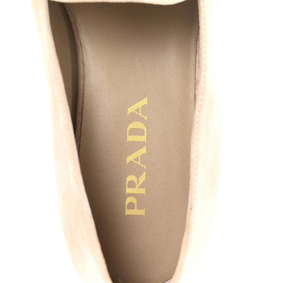Prada Suede Calfskin Triangle Logo Women's Loafers 38.5 Corda