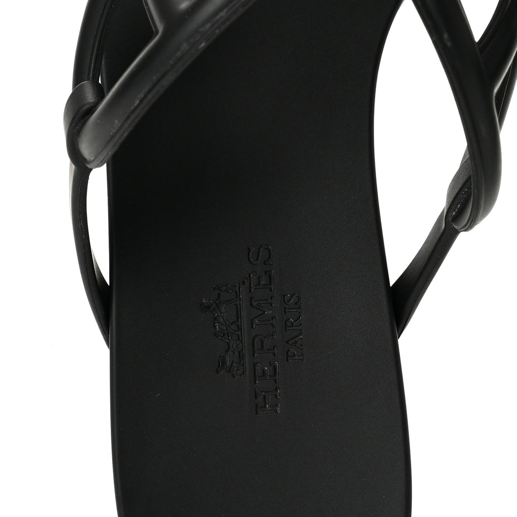 Hermès Rubber Women's Egerie Sandals 36 Black