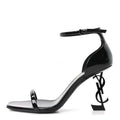 Saint Laurent Patent Calfskin Women's Opyum 85 Sandals 36 Black