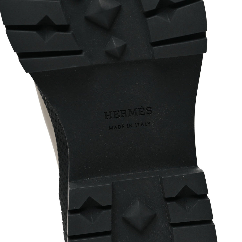 Hermes Goatskin Quilted Women's Fuji Boots 37 Black