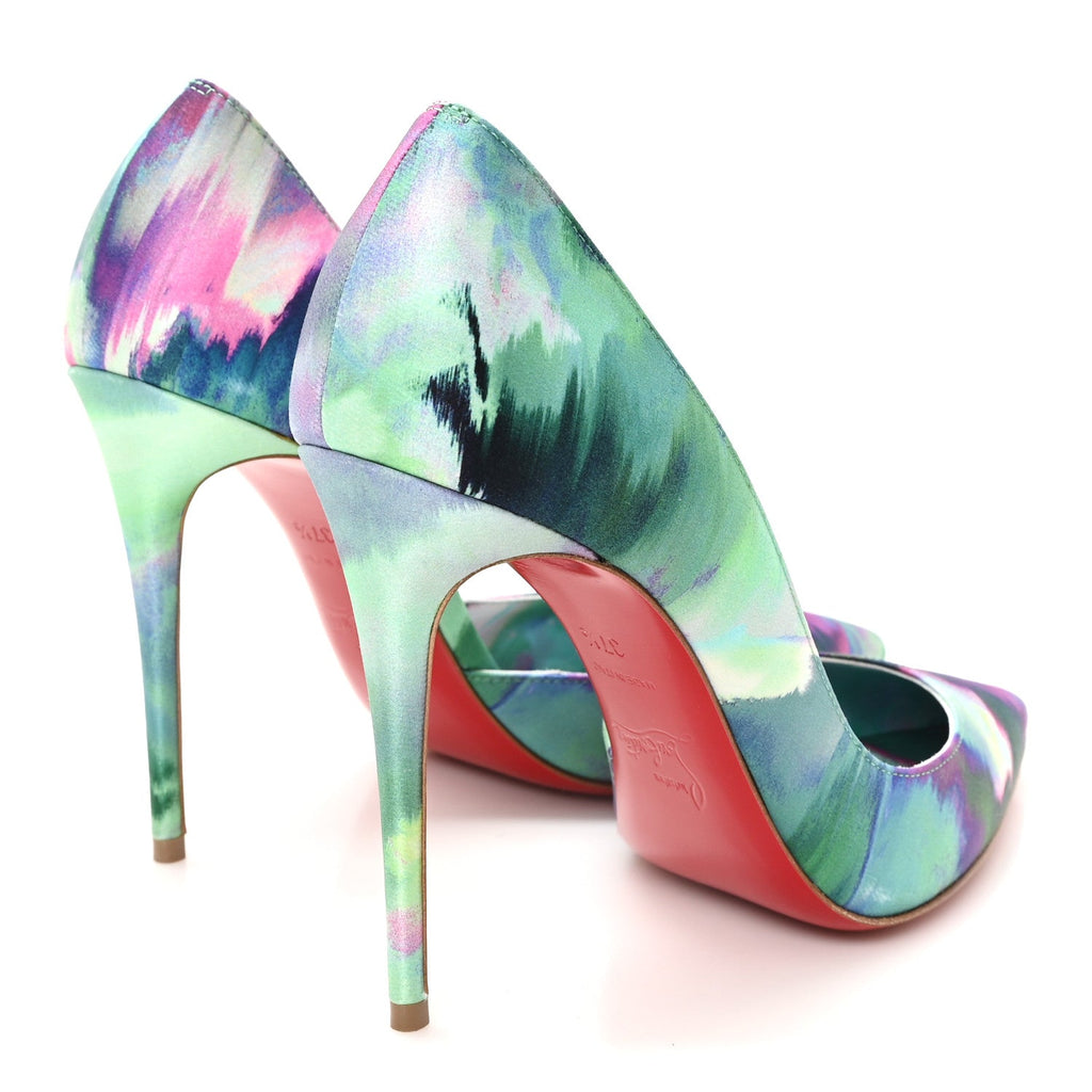Christian Louboutin Satin Women's Melancholia Iriza 100 Pumps 37.5 Multicolor