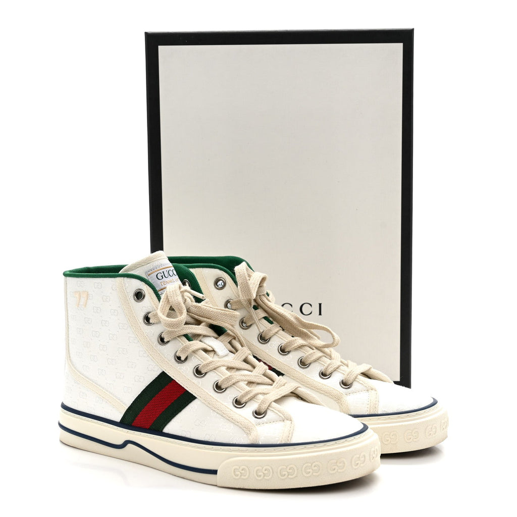 Gucci Canvas Women's 1977 Tennis High Top Sneakers 37 White
