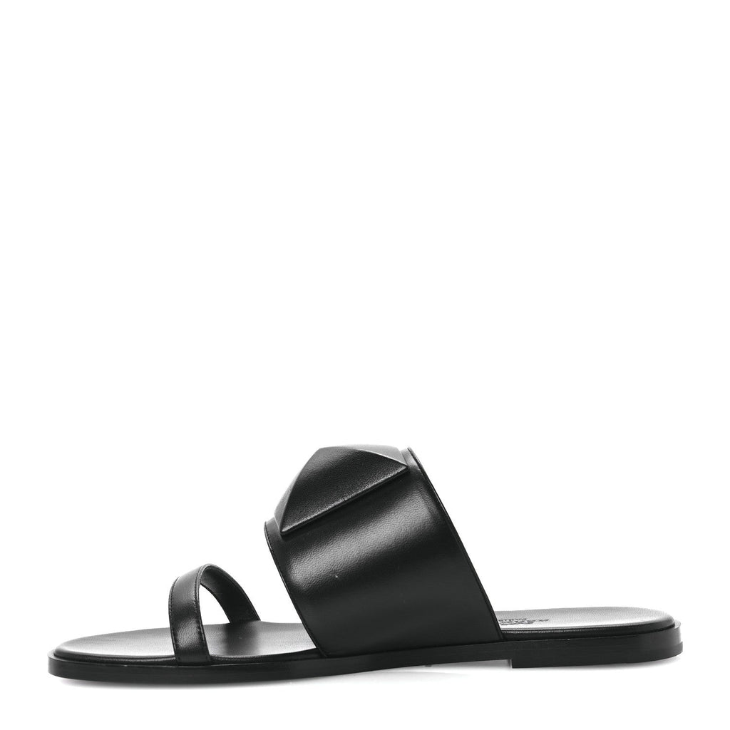 Hermès Nappa Women's Caia Slide Sandals 37.5 Black