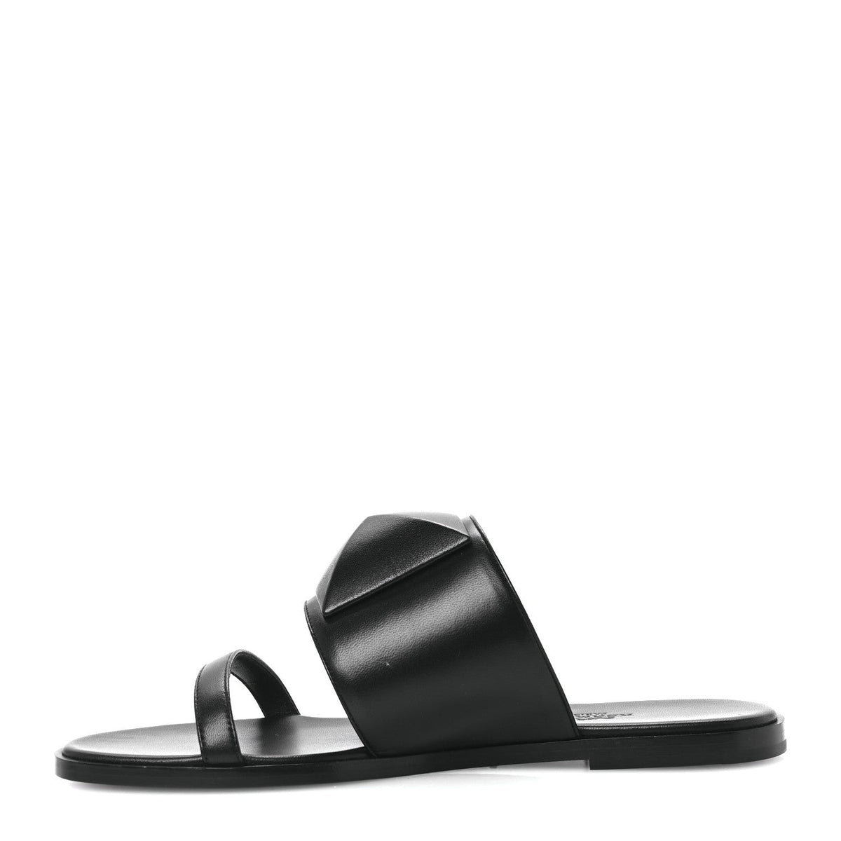 Hermès Nappa Women's Caia Slide Sandals 37.5 Black