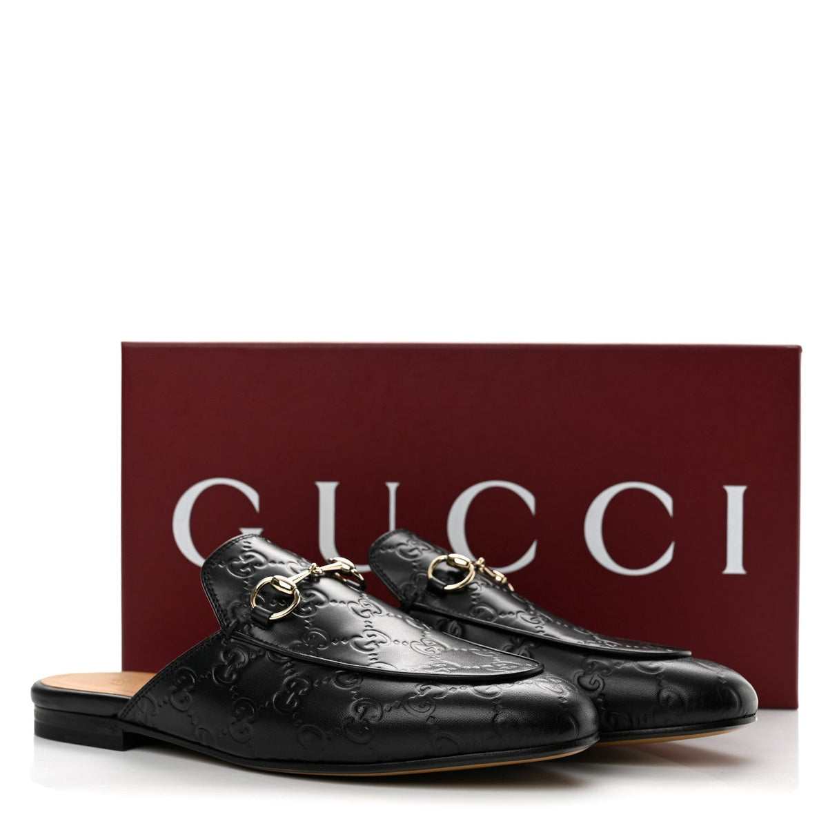 Gucci Guccissima Calfskin Women's Princetown Slippers 38 Black