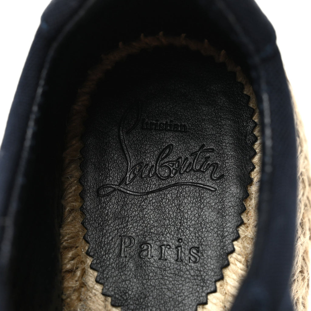 Christian Louboutin Toile Calfskin Women's Espasneak Flat Sneakers 36 Obscur