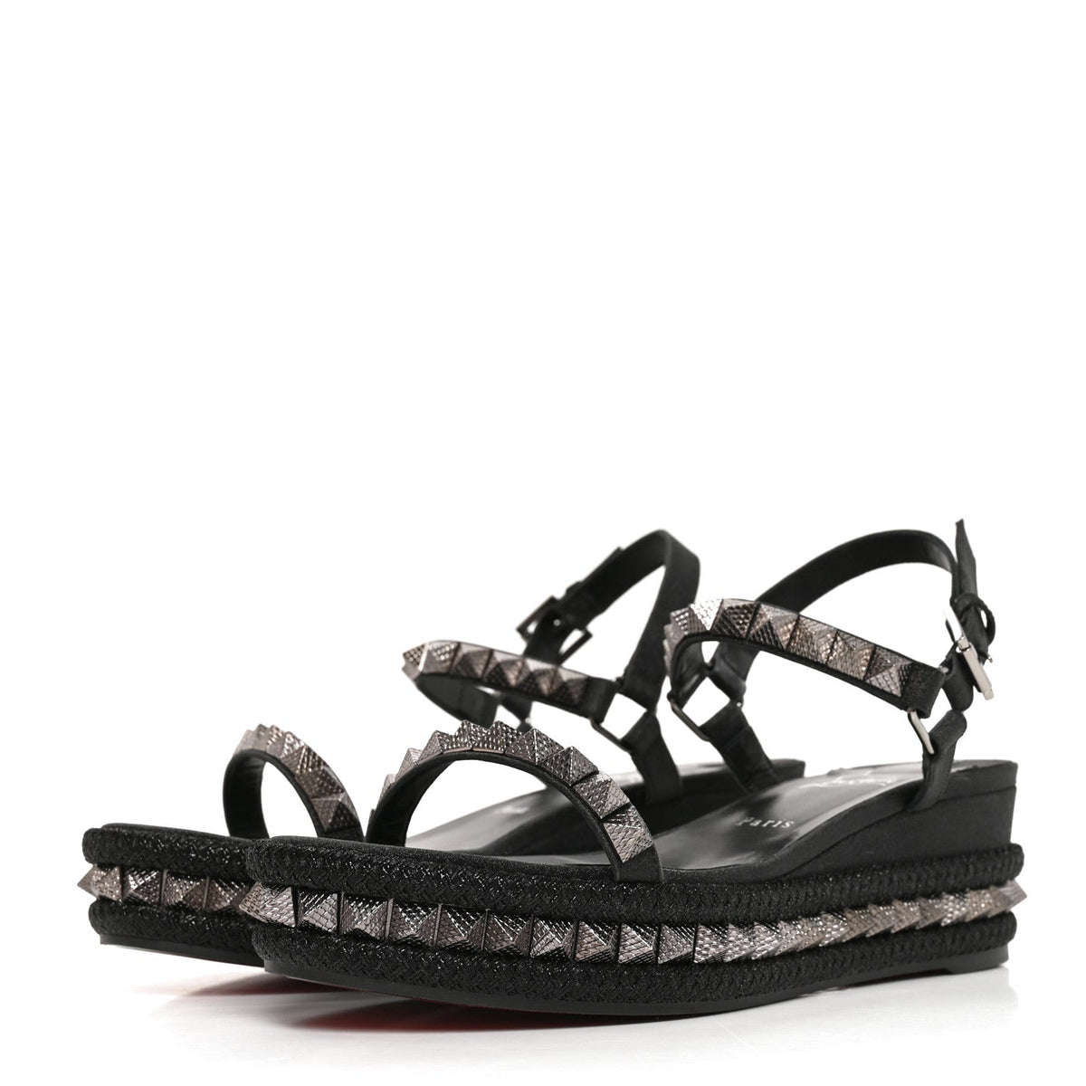Christian Louboutin Nappa Women's Pyraclou 60 Platform Sandals 41 Black