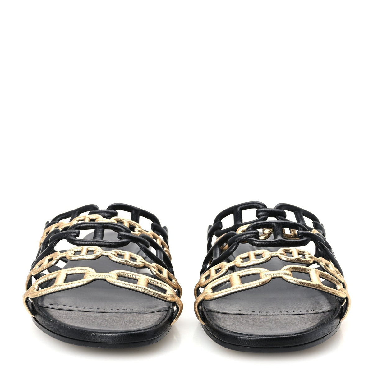 Hermes Nappa Women's Thalassa Sandals 37 Black Doré