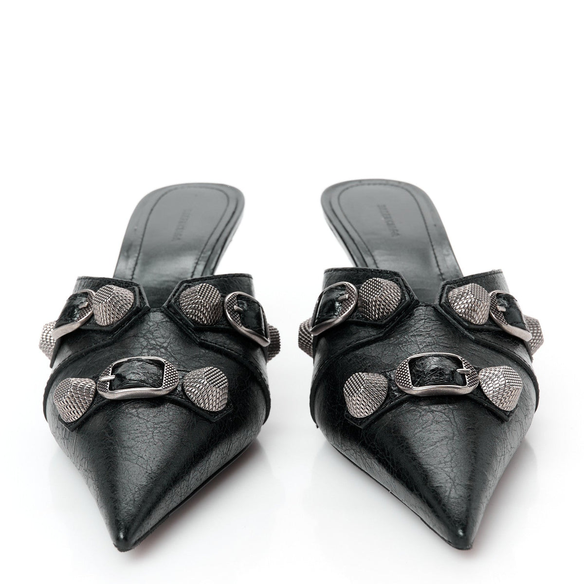 Balenciaga Lambskin Women's Arena Cagole 70mm Mules 36 Black
