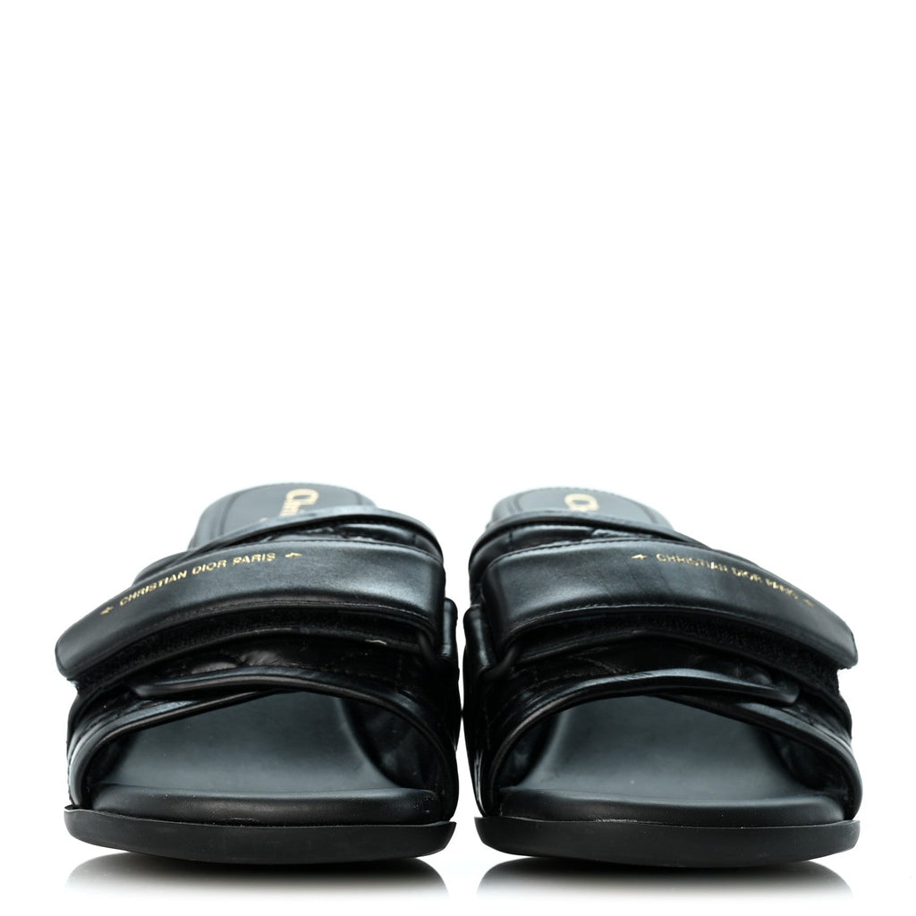 Christian Dior Calfskin Women's Dio(r)evolution Slide Sandals 39 Black