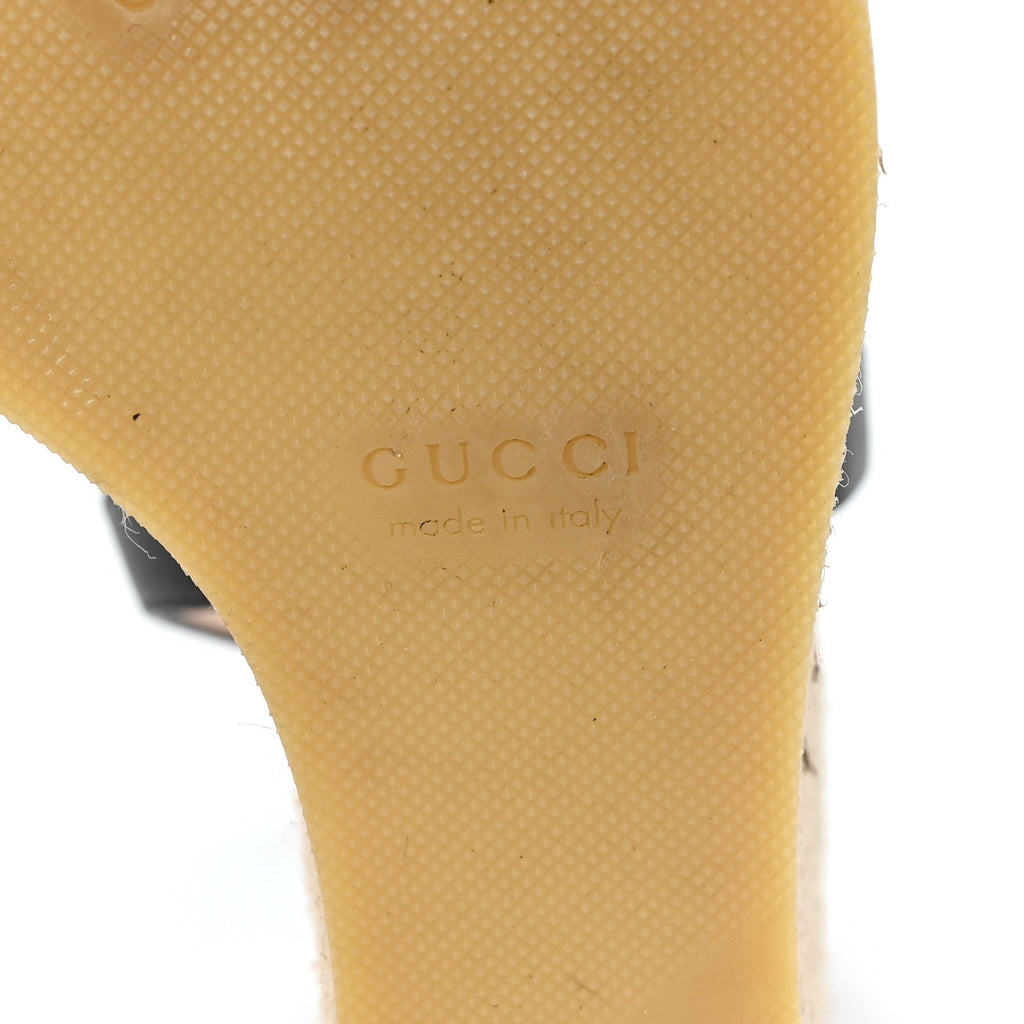Gucci Nappa Matelasse Women's GG Marmont 45/130mm Espadrille Wedges 39.5 Black