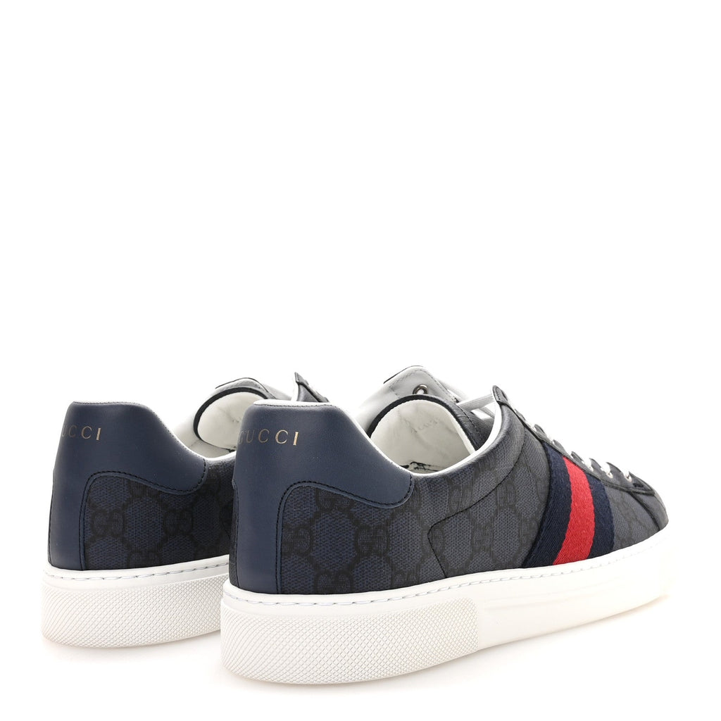 Gucci GG Supreme Canvas Men's New Ace Sneakers 9.5 Dark Blue