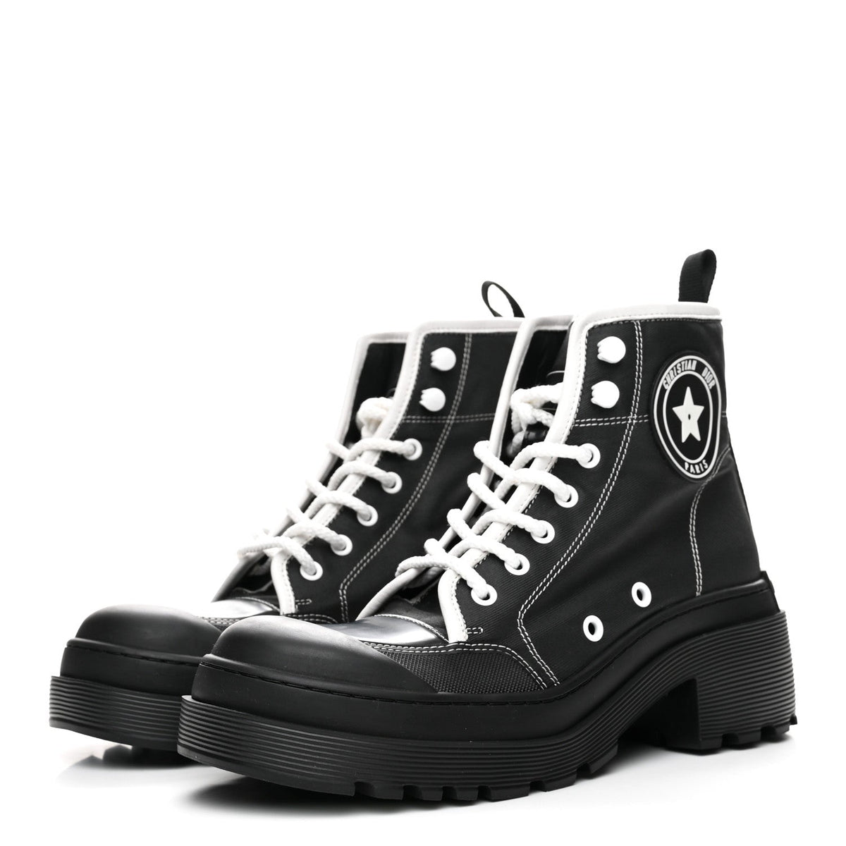 Christian Dior Calfskin Technical Fabric Women's D-Rise 35mm Boots 38 Black