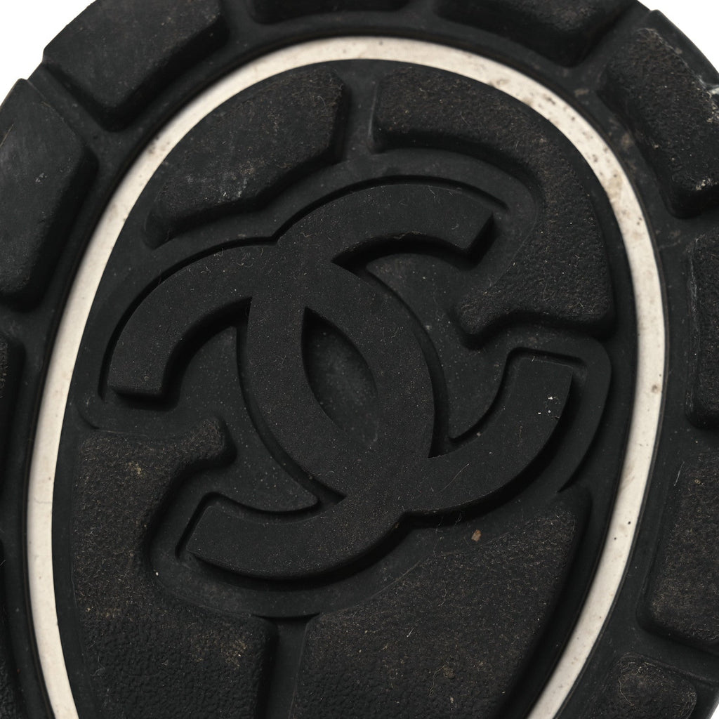 Chanel Fabric Laminated Calfskin Stretch CC Women's Sneakers
