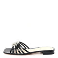 Gucci Vernice Crystal Women's Interlocking G Slide Sandals 40 Black