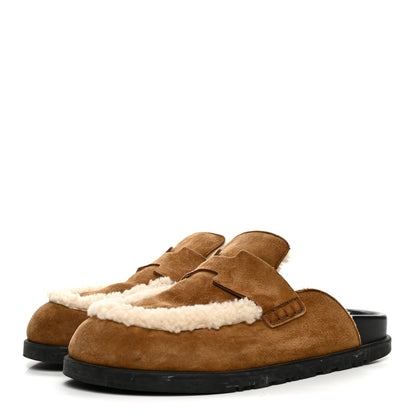 Hermes Suede Goatskin Shearling Go Women's Mules