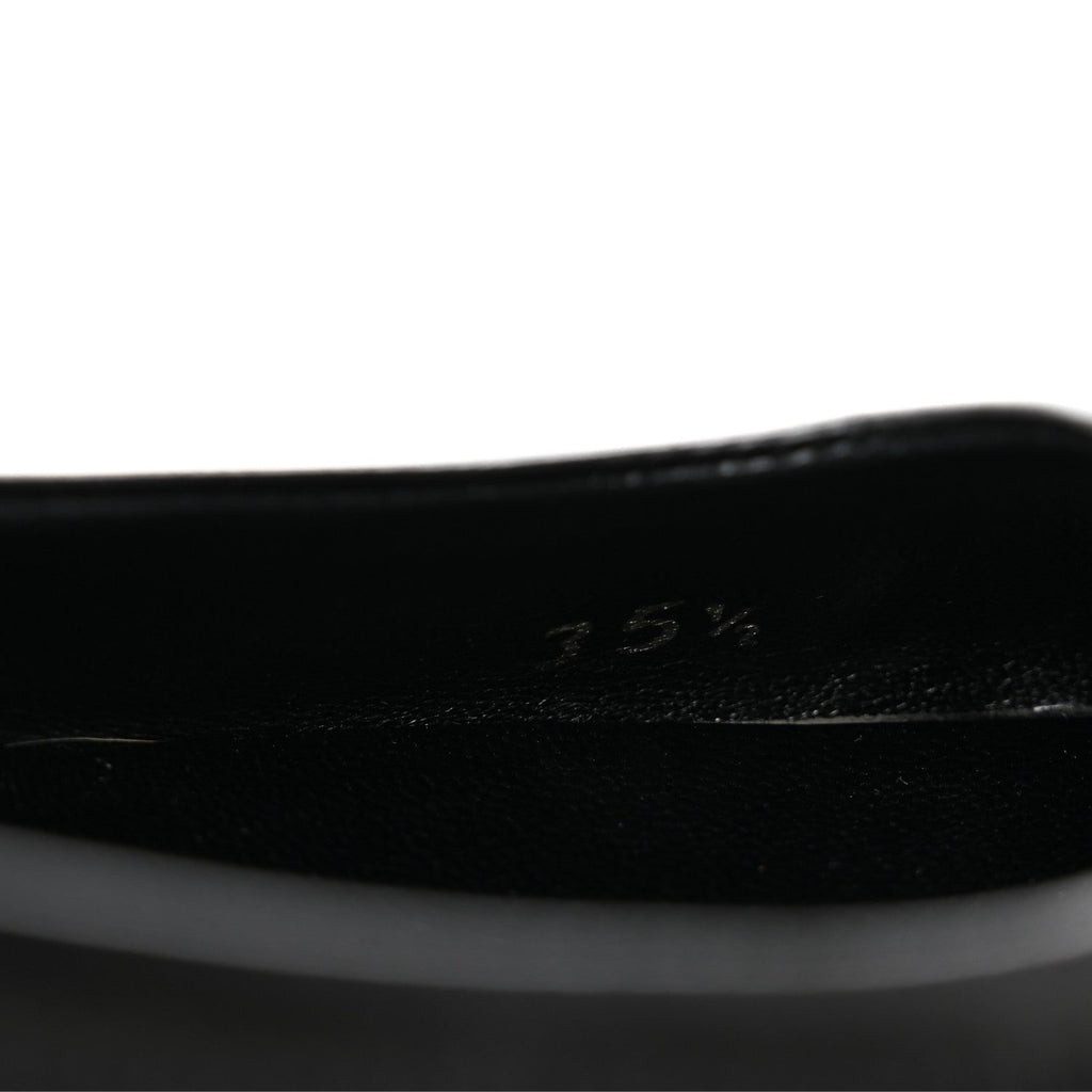 Prada Nappa Metallic Women's Square Toe Ballerina Flats 35.5 Black