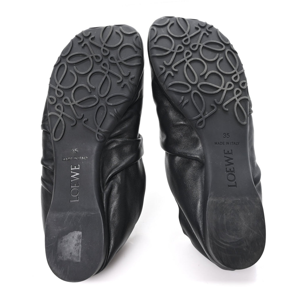 Loewe Lambskin Women's Pebble Ballerina Flats 35 Black