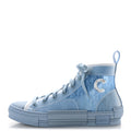 Dior Technical Canvas Men's B23 High Top Sneakers 43 Blue Beige