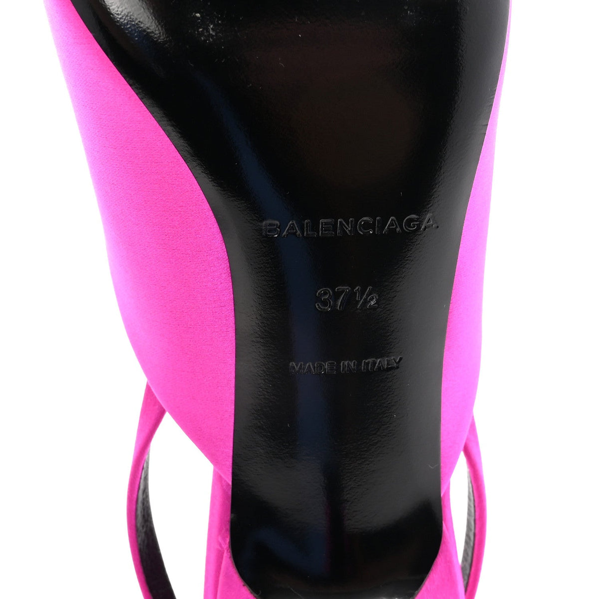 Balenciaga Satin Women's Knife Slingback 40mm Mules 37.5 Rose Fuchsia
