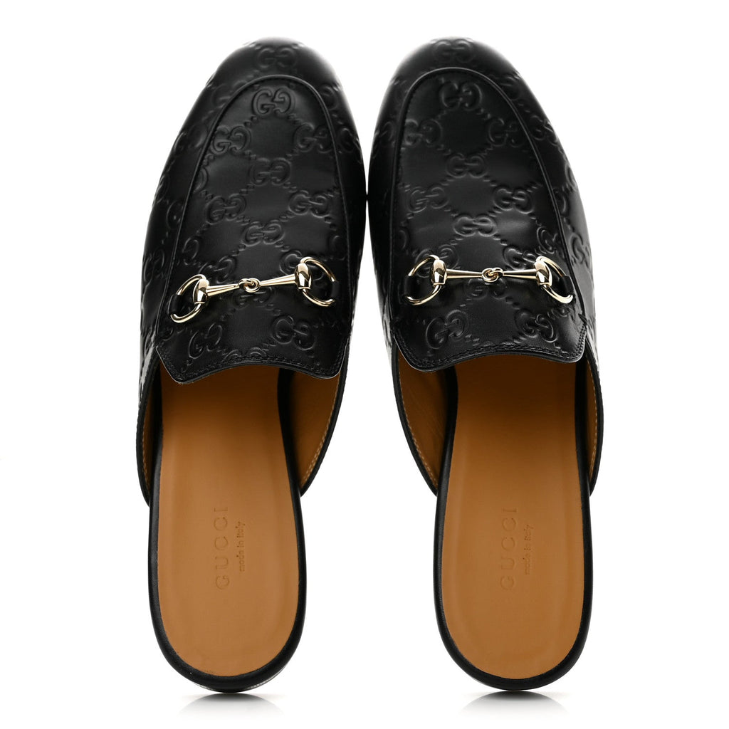 Gucci Guccissima Calfskin Women's Princetown Slippers 38 Black