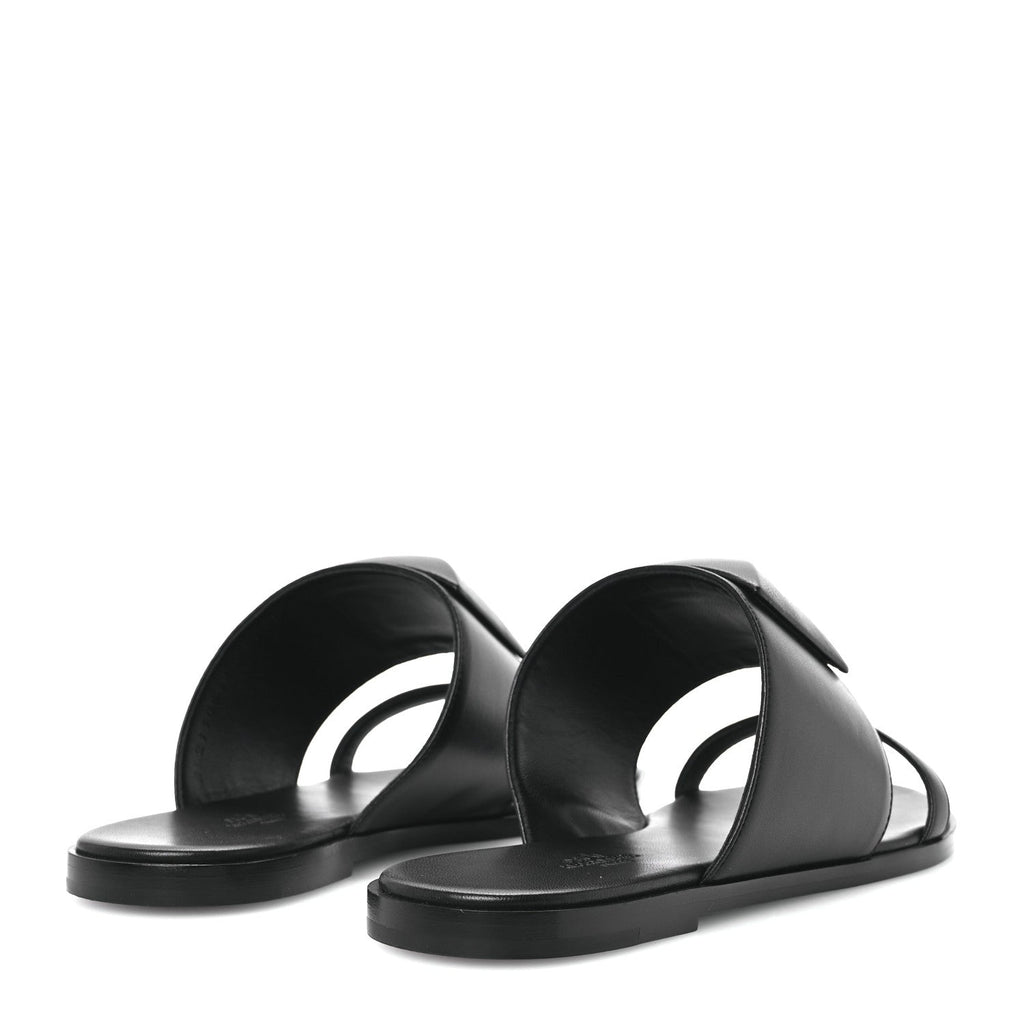 Hermès Nappa Women's Caia Slide Sandals 37.5 Black