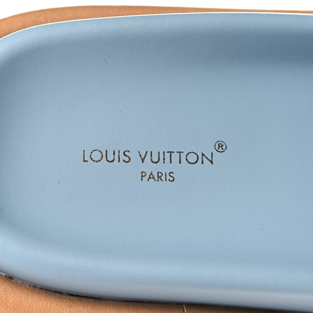 Louis Vuitton Monogram Denim Women's LV Bliss Comfort Mules 39 Turquoise