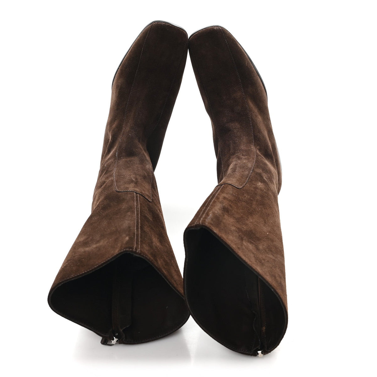 Prada Suede Women's Pointed Toe Boots 36.5 Brown