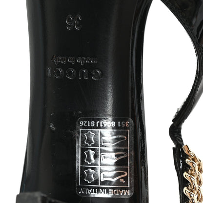 Gucci Patent Signoria 35mm Women's Slingback Pumps 36 Black