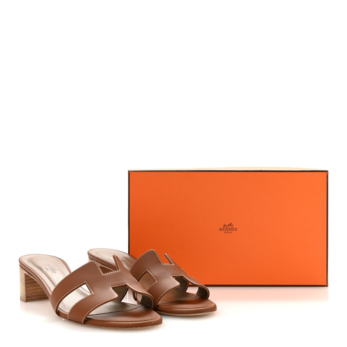 Hermes Calfskin Women's Oasis Sandals 39.5 Gold