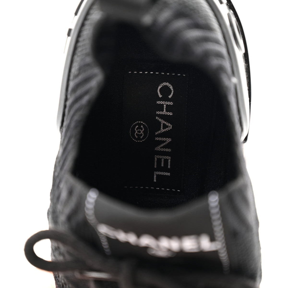 Chanel Fabric Logo Women's Sneakers 37.5 Black