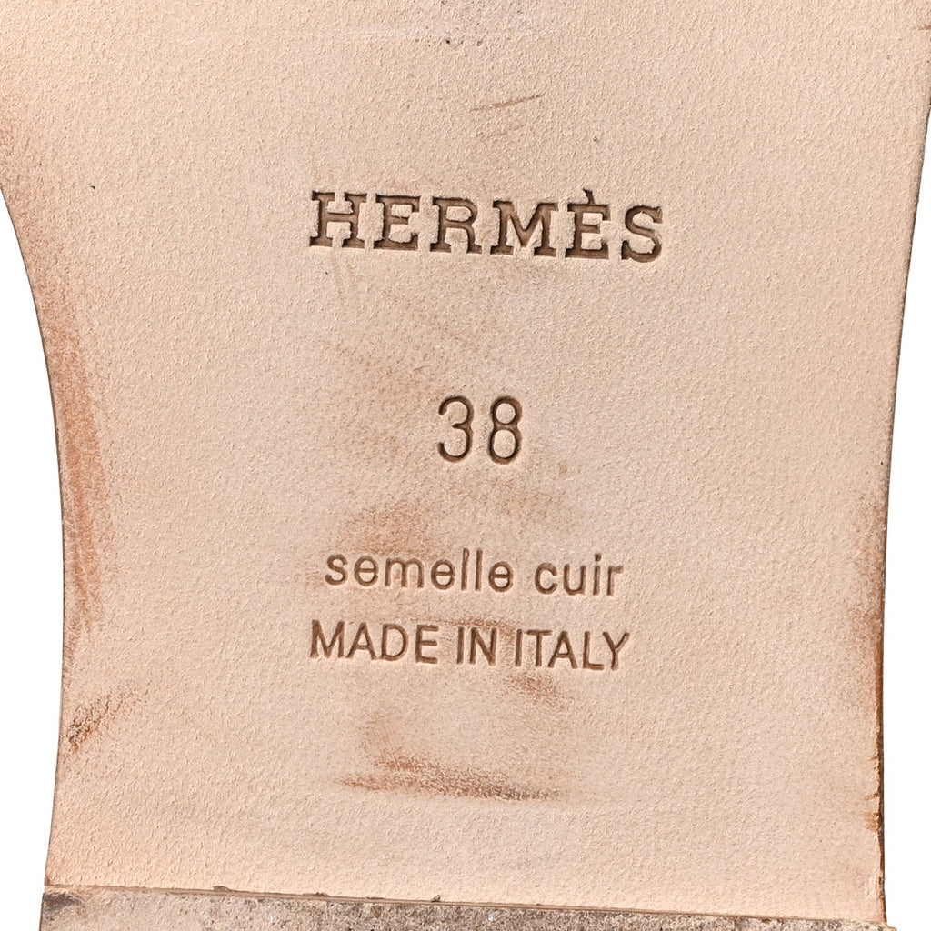 Hermès Suede Goatskin Oran Women's Sandals Rose Porcelaine