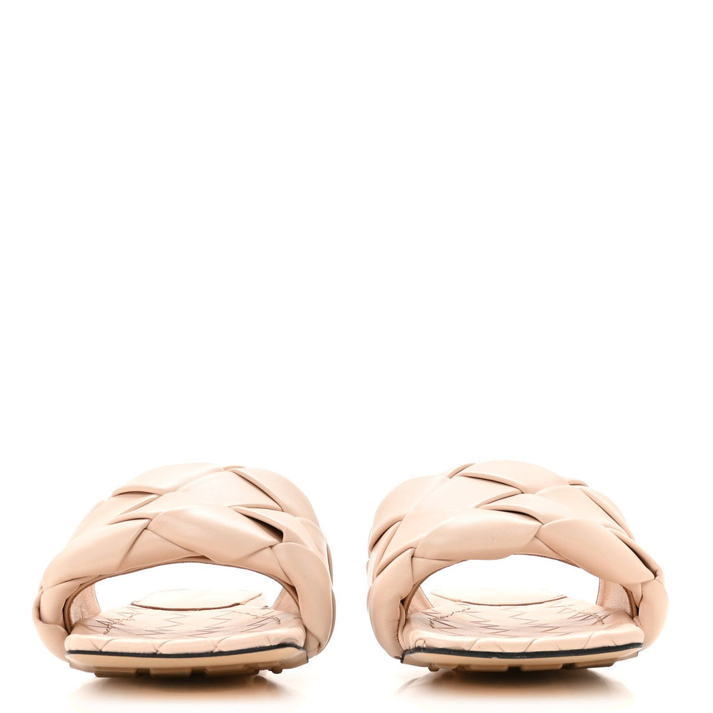 Bottega Veneta Nappa Maxi Intrecciato Women's Lido Flat Sandals 38.5 Bandage