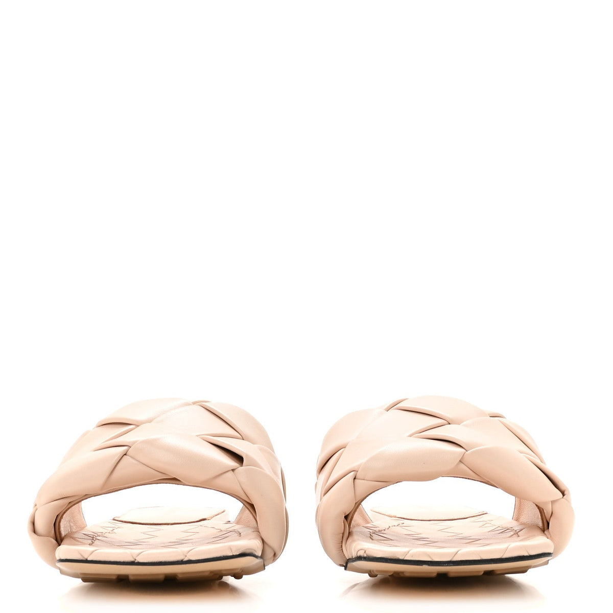 Bottega Veneta Nappa Maxi Intrecciato Women's Lido Flat Sandals 38.5 Bandage