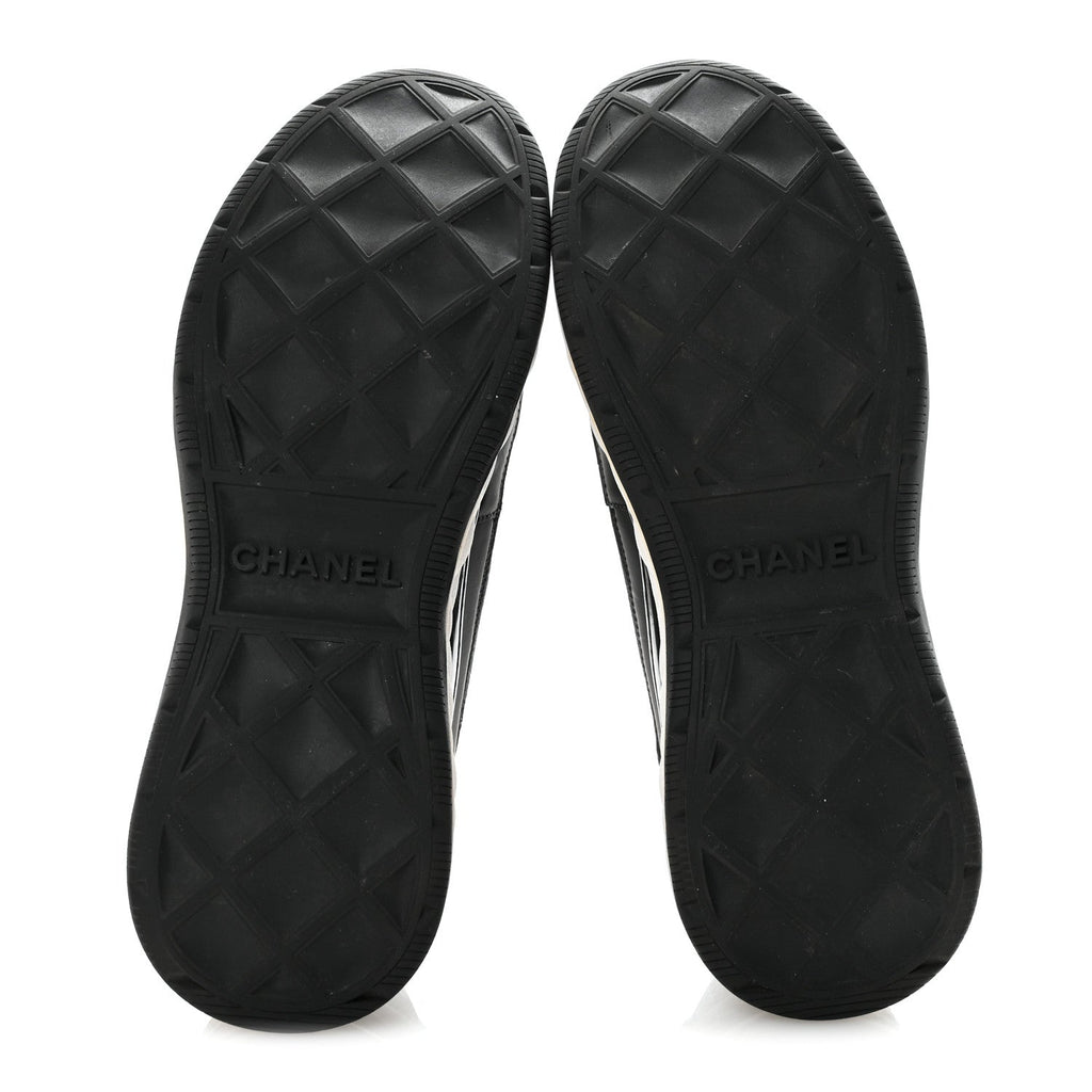 Chanel Velvet Calfskin Mixed Fibers Men's CC Sneakers 41 Black