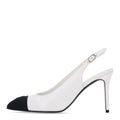 Chanel Goatskin Grosgrain CC Pointed Women's Slingback Pumps