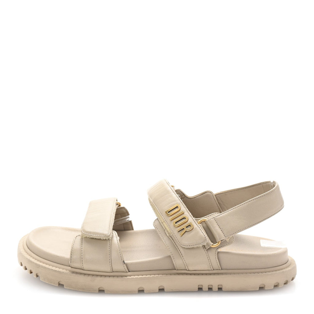 Christian Dior Lambskin Women's Dioract 10mm Sandals 41 Off White
