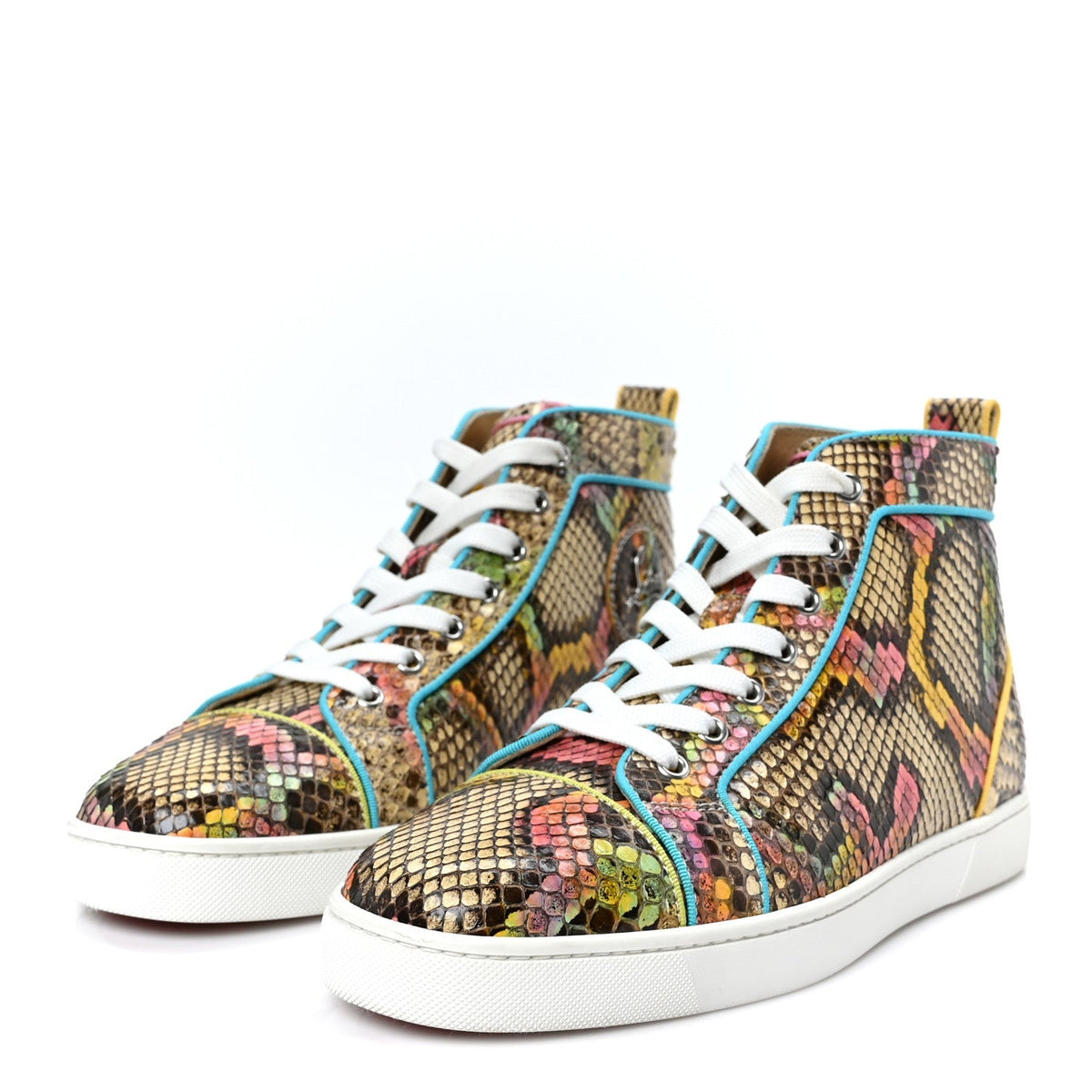 Christian Louboutin Snakeskin Men's Louis Flat Sneakers 40 Multicolor