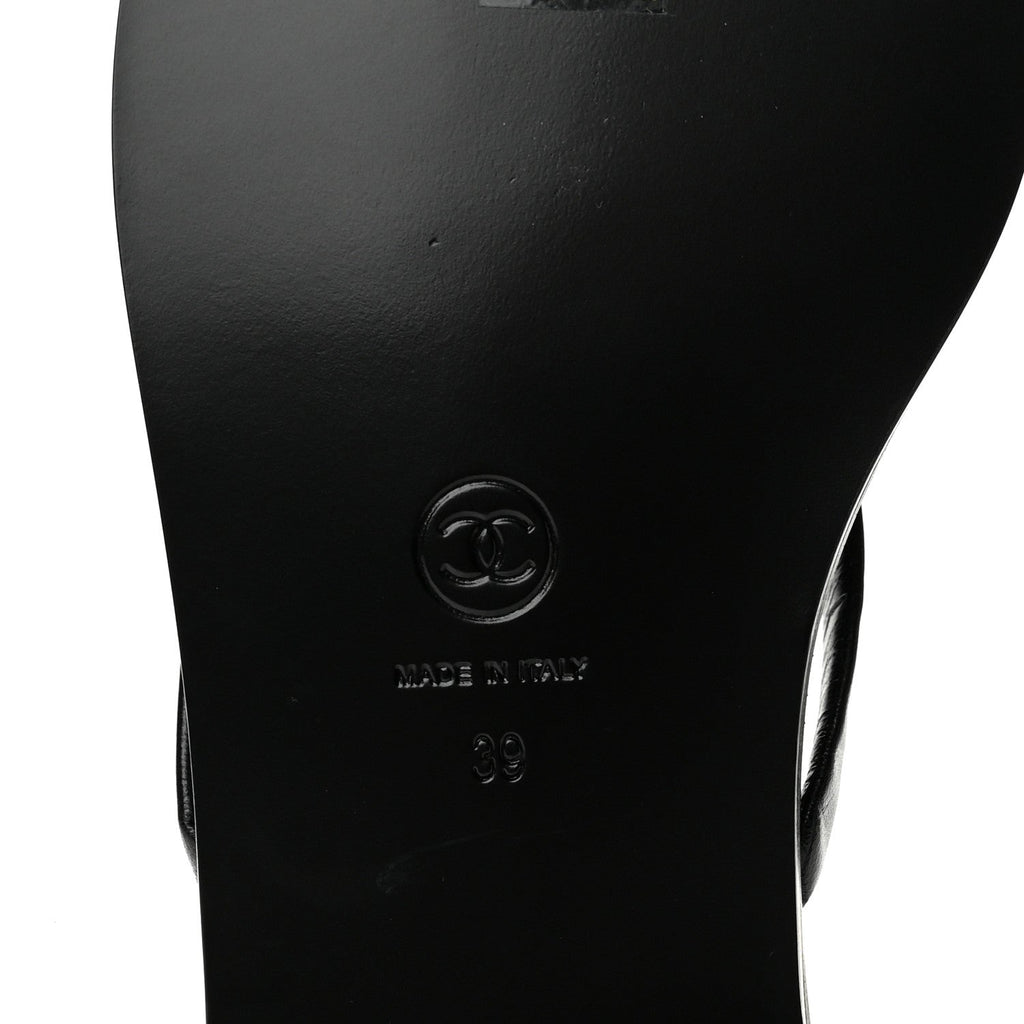 Chanel Goatskin CC Times Square Women's Thong Sandals