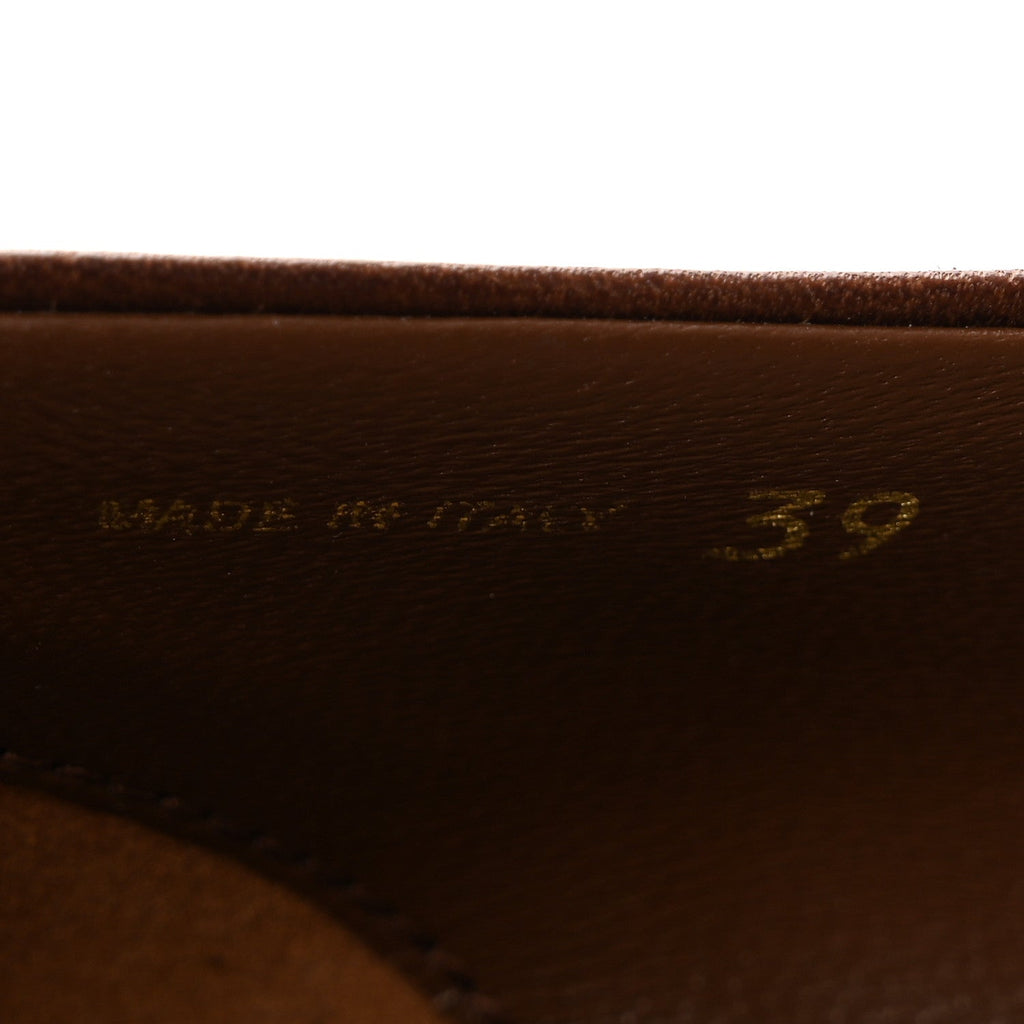 Prada Vitello Women's Old Bow Loafers 39 Cacao