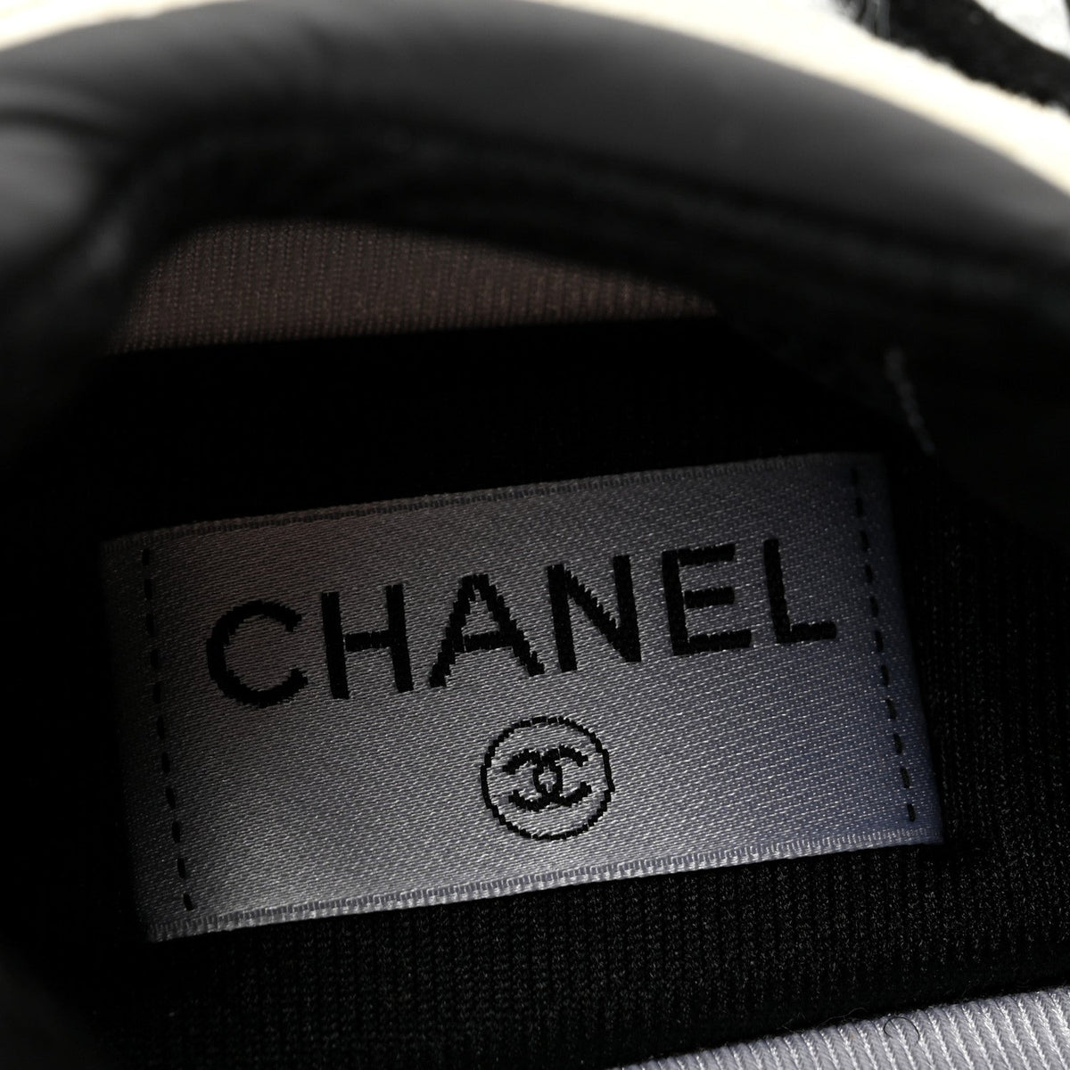 Chanel Mesh Suede Calfskin CC Women's Sneakers 38.5 White Black