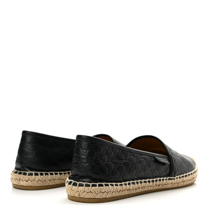 Gucci Microguccissima Calfskin Women's Signature Espadrilles 38 Black