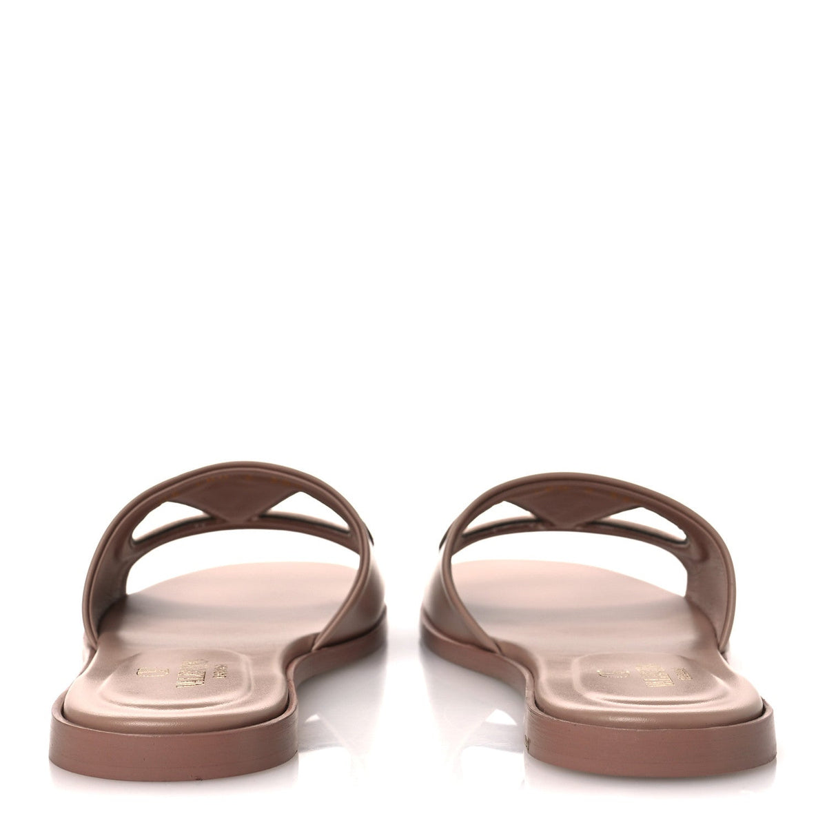 Valentino Garavani Calfskin Women's VLogo Cut Out Flat Slide Sandals 36.5 Rose