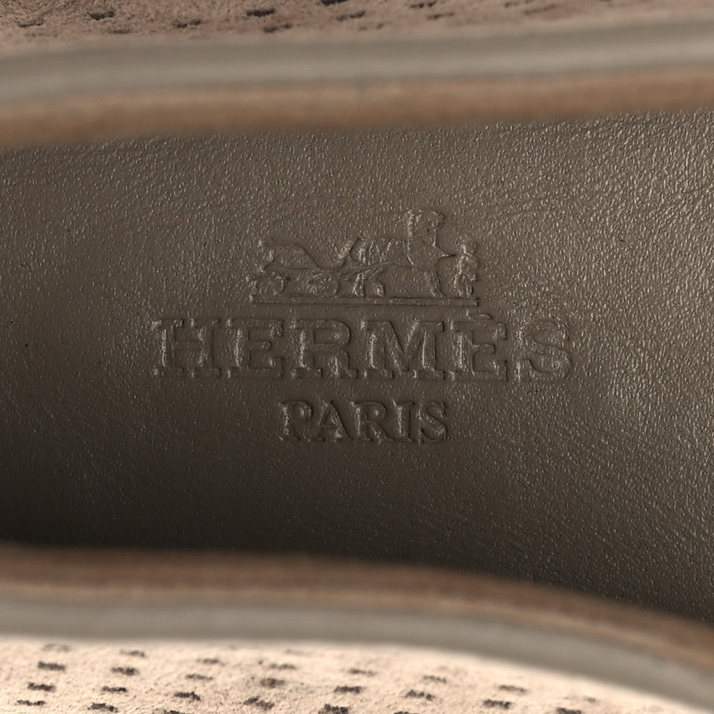 Hermes Suede Goatskin Men's Enrique Espadrilles 42 Beige Sable