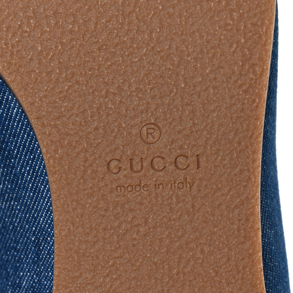 Gucci Denim Web Men's Horsebit Loafers 8 Blue