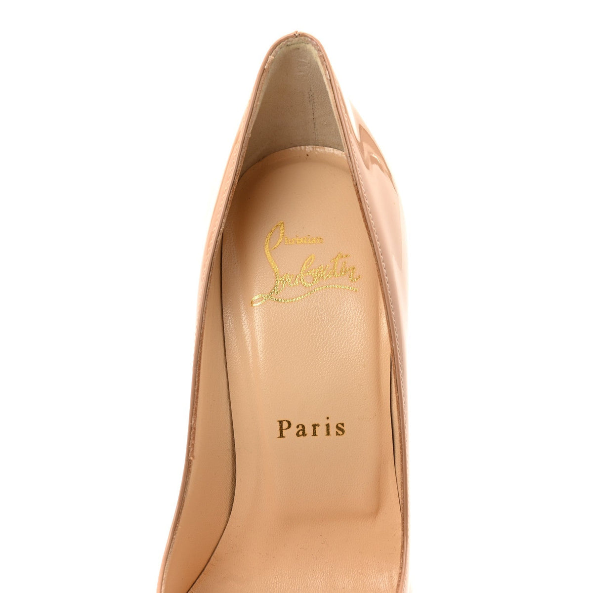 Christian Louboutin Patent Women's Yootish 100 Pumps 35.5 Nude