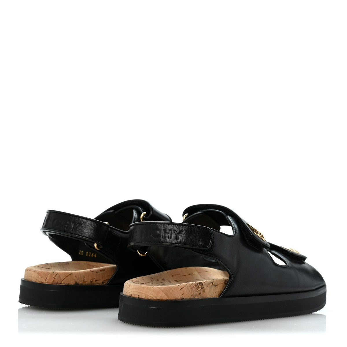 Givenchy Calfskin Women's 4G Strap Flat Sandals 37 Black